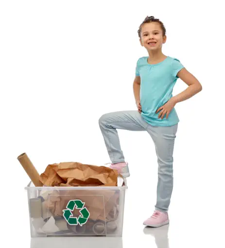 Child with Recycle bin